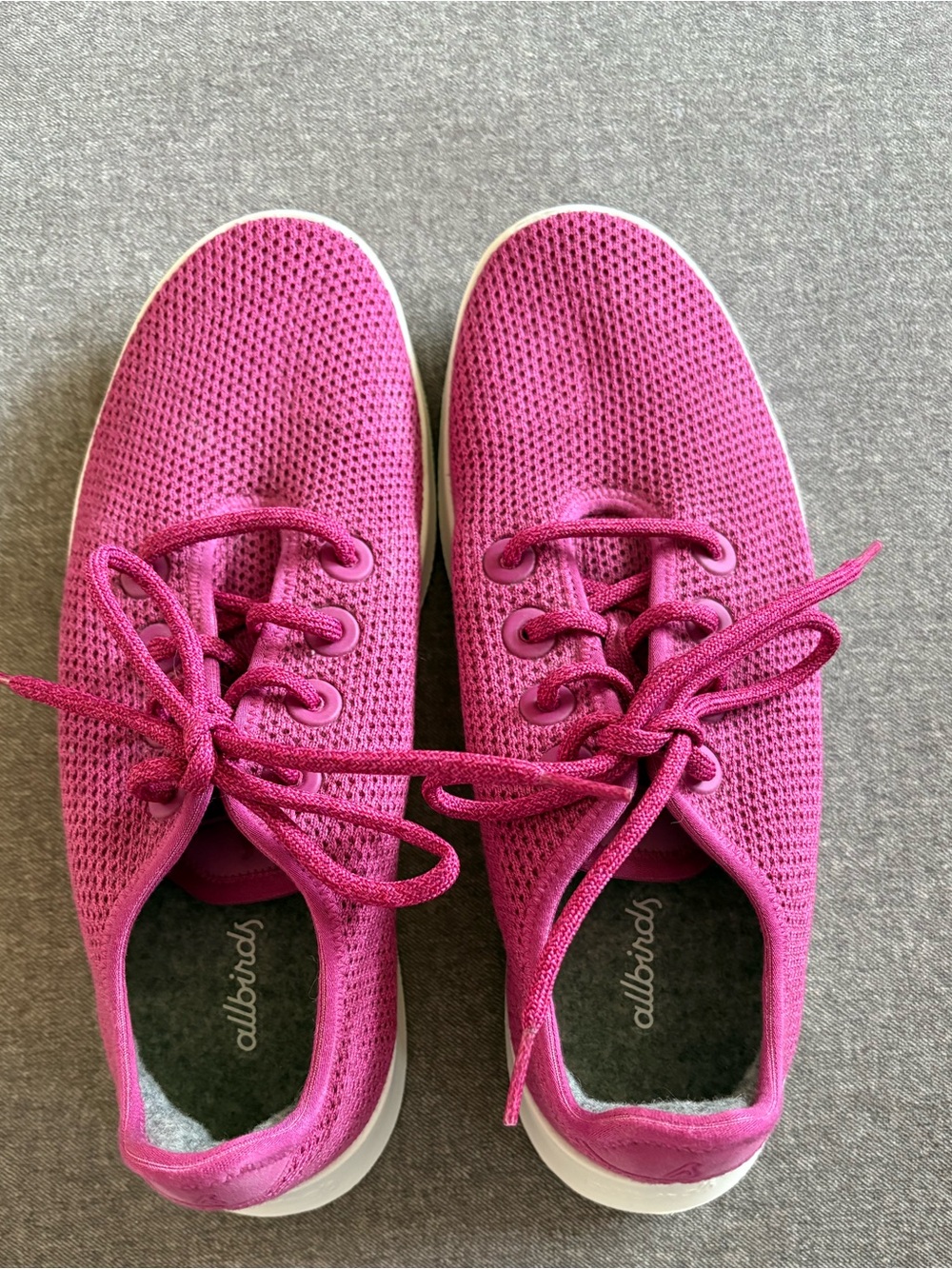 allbirds Women’s Fuchsia Knit Lace-Up Sneakers